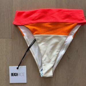 **NWT** Beach Riot Bikini Bottoms, Orange Ombre / Stripe